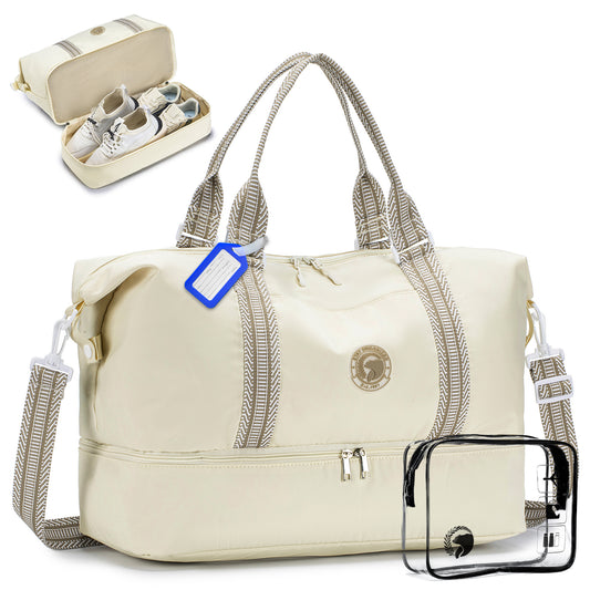 14x18x8 Travel Bag Frontier Airlines Personal Item Bag with Shoe Compartment Tote Carry on Luggage 32L Weekender Overnight for Women Men Black