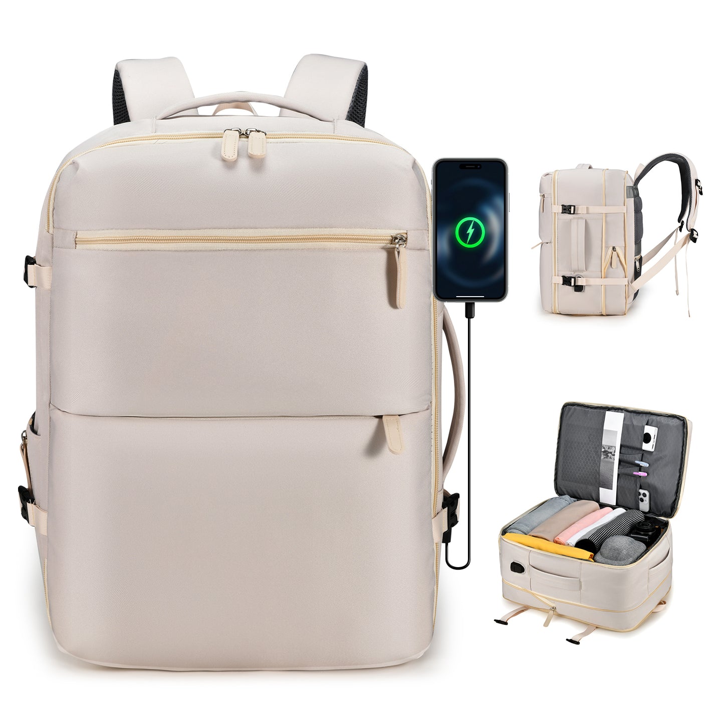 Expandable Carry On Travel Backpack,For Frontier Airlines Personal Item Bag 18x14x8 Underseat Travel Duffel Bag,17 inch Laptop Backpack Flight Approved