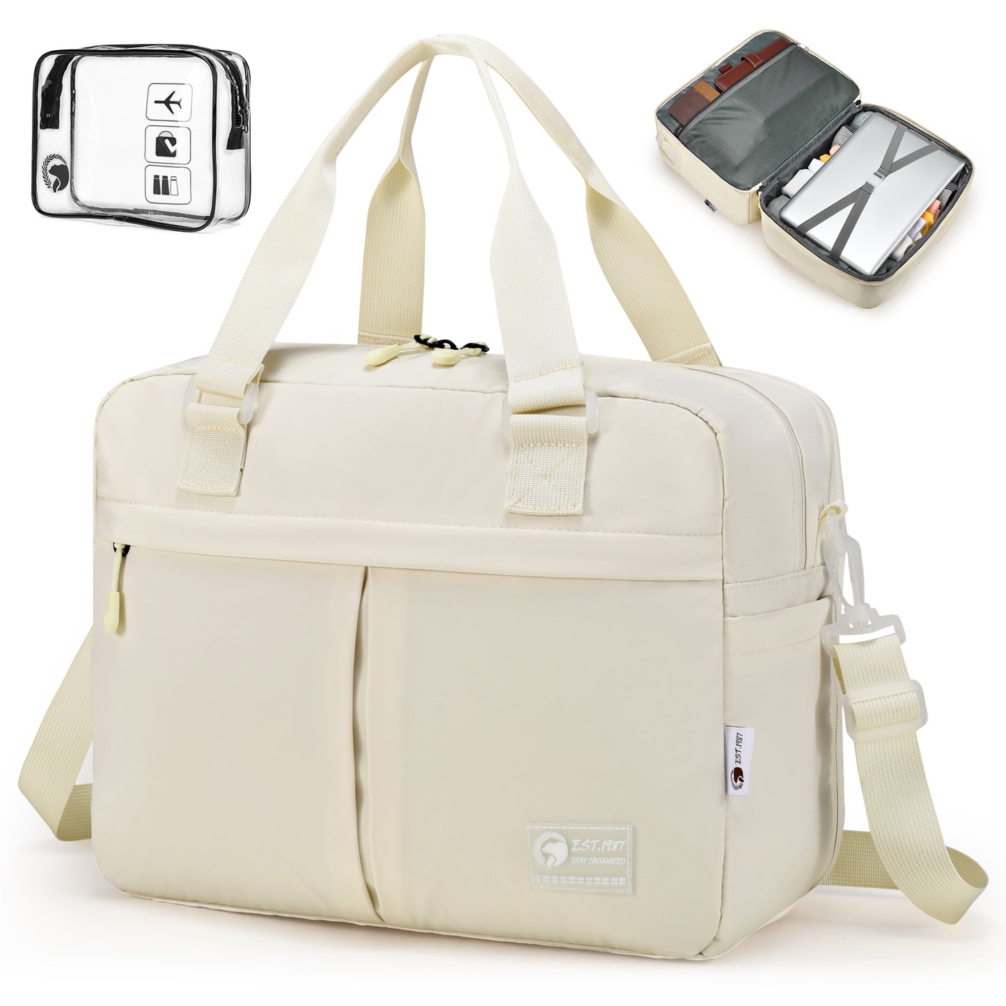 40x30x15 cm Personal Item Travel Bag,Expandable 40x30x25cm Carry on Duffel Bag,Flight Approved Underseat Weekender Overnight Bag with Wet Pocket