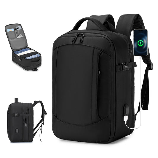 17x10x9 inch/40x20x25 CM Expandable Travel Backpack 20-30L,Cabin Size United Airlines Personal Item Bag ,Flight Approved Underseat Ryanair Carry on Luggage Bag,Mochila de Viaje