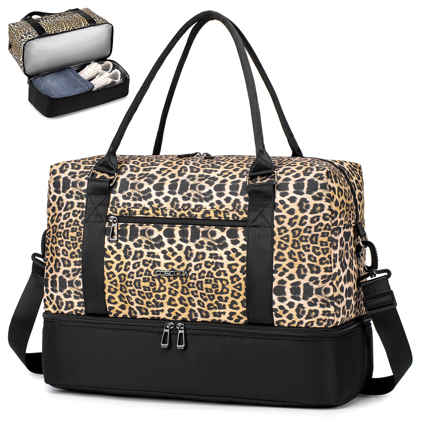 18x14x8 For Spirit Airlines Personal Item Bag Underseat with Shoe Compartment,Carry On Weekender Overnight Tote Bag