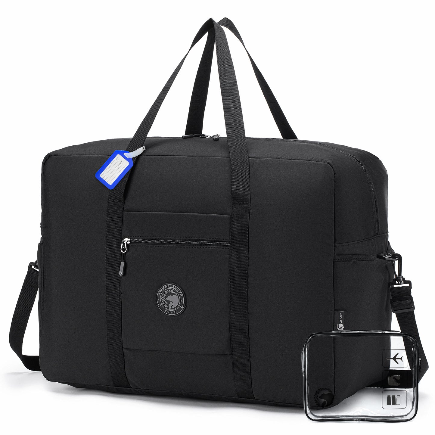 55x40x20 cm Lightweight Ryanair Carry on Bag Personal Item Bag for Airlines,24x16x10 Carry on Luggage,45L Foldable Travel Duffel Bag for Women Men,Waterproof Weekender Overnight Hospital Bags