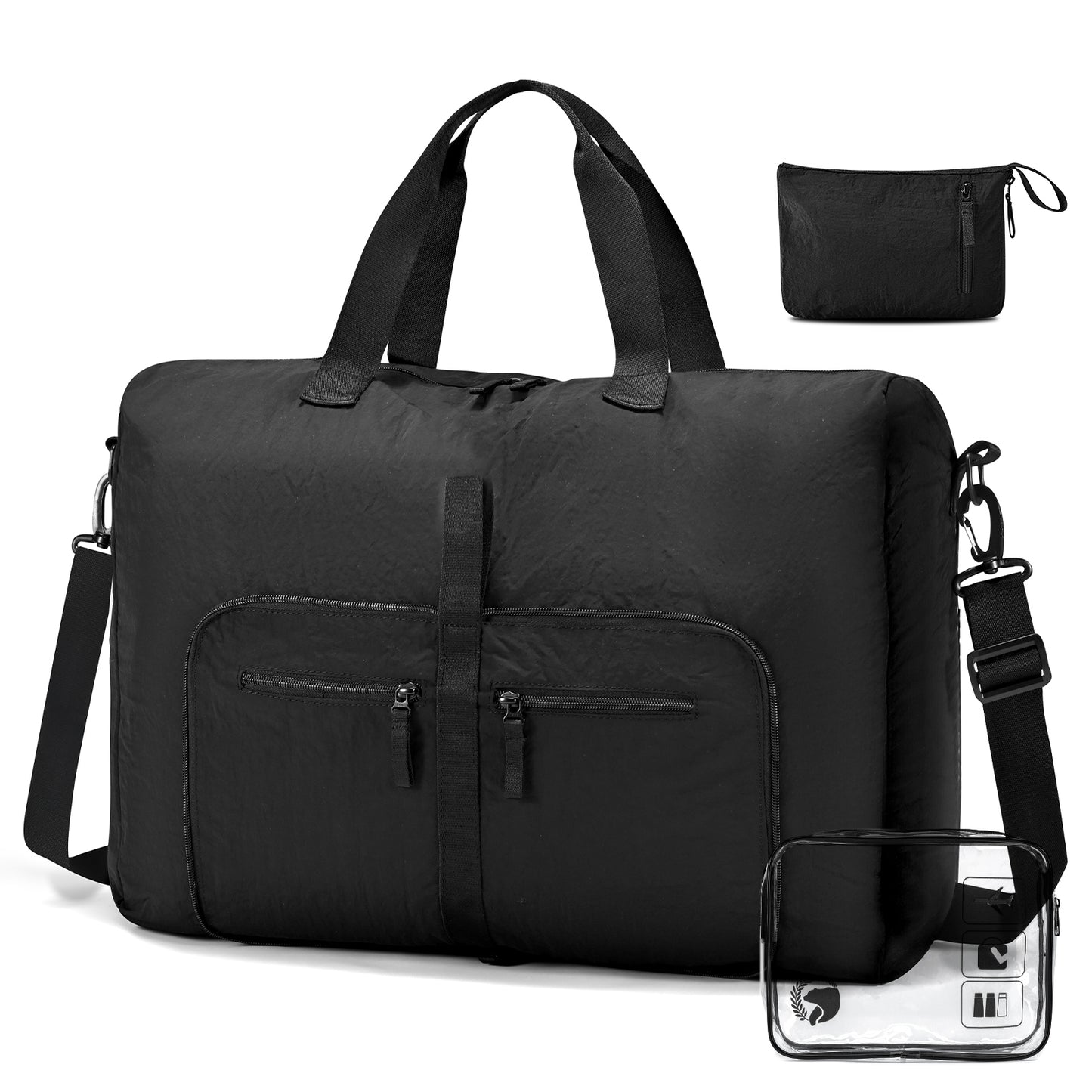 Lightweight Ryanair Carry on Bag 55x40x20 cm Personal Item Bag for Airlines, 45L Foldable Travel Duffel Bag for Women Men, Waterproof Weekender Overnight Hospital Bags for Labor and Delivery