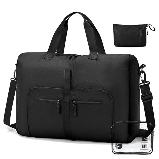 Lightweight Ryanair Carry on Bag 55x40x20 cm Personal Item Bag for Airlines, 45L Foldable Travel Duffel Bag for Women Men, Waterproof Weekender Overnight Hospital Bags for Labor and Delivery