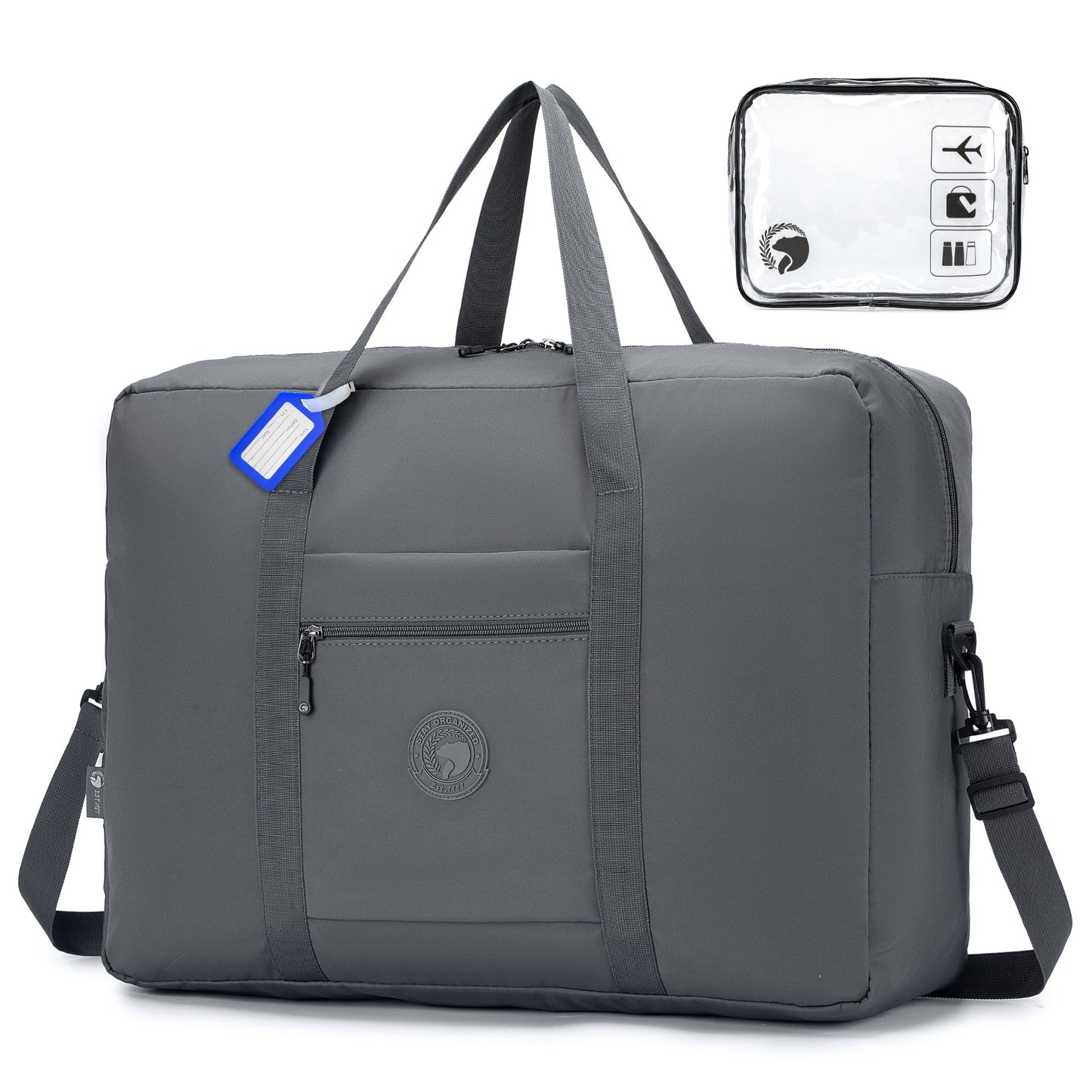 55x40x20 cm Lightweight Ryanair Carry on Bag Personal Item Bag for Airlines,24x16x10 Carry on Luggage,45L Foldable Travel Duffel Bag for Women Men,Waterproof Weekender Overnight Hospital Bags