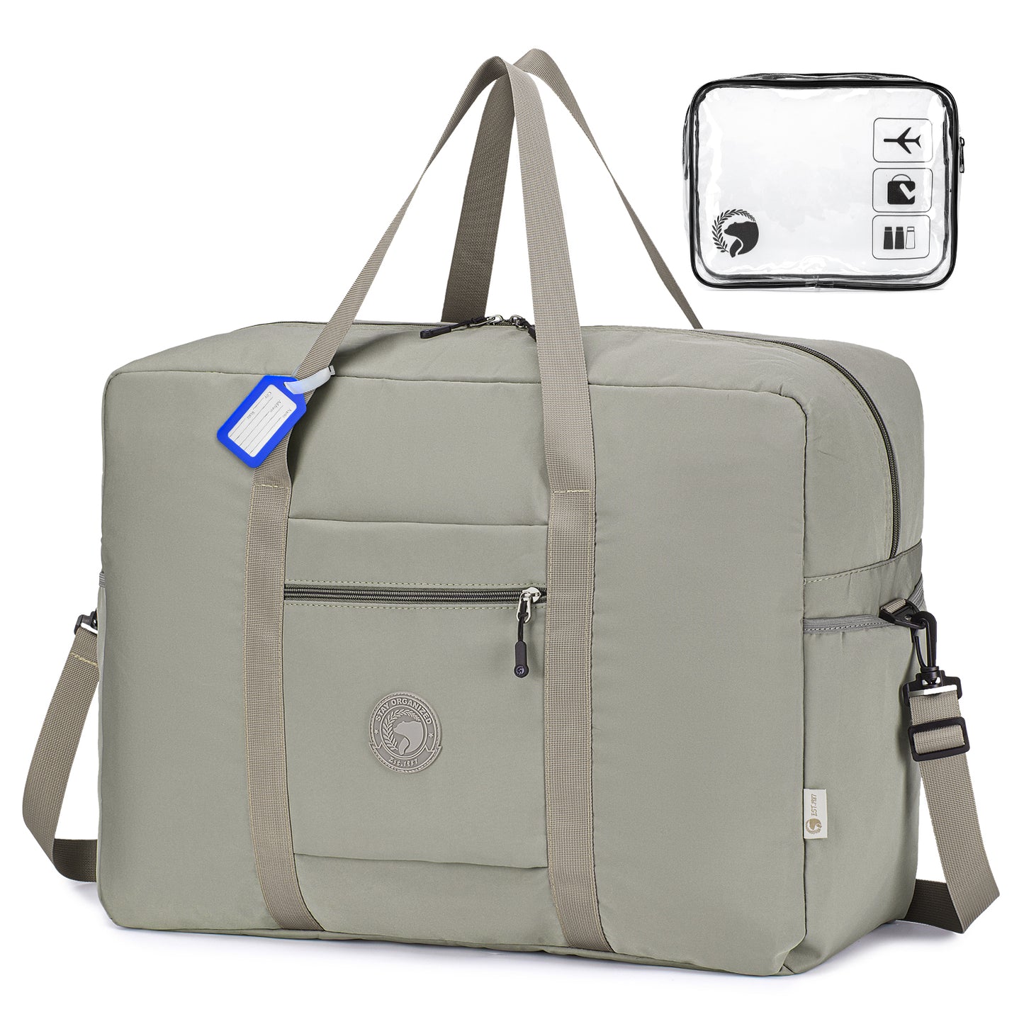 55x40x20 cm Lightweight Ryanair Carry on Bag Personal Item Bag for Airlines,24x16x10 Carry on Luggage,45L Foldable Travel Duffel Bag for Women Men,Waterproof Weekender Overnight Hospital Bags