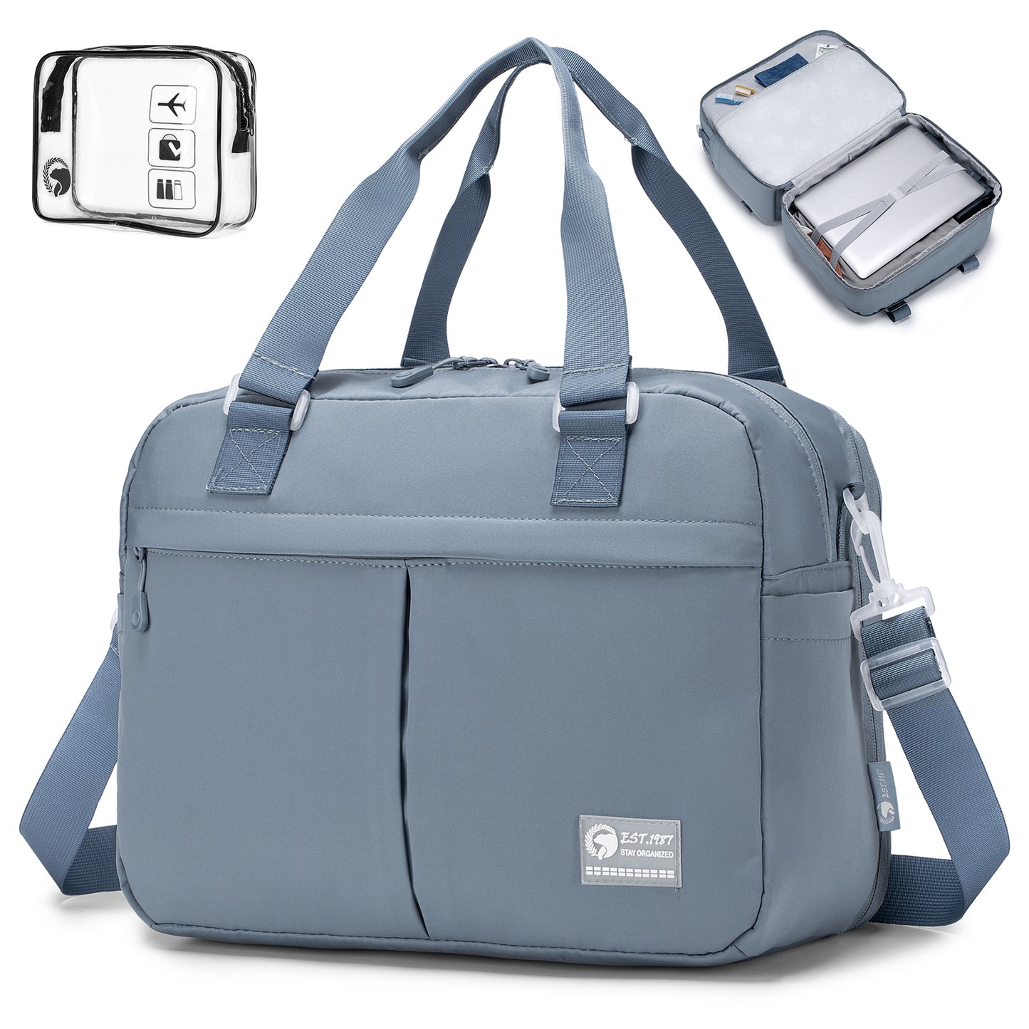 40x30x15 cm Personal Item Travel Bag,Expandable 40x30x25cm Carry on Duffel Bag,Flight Approved Underseat Weekender Overnight Bag with Wet Pocket