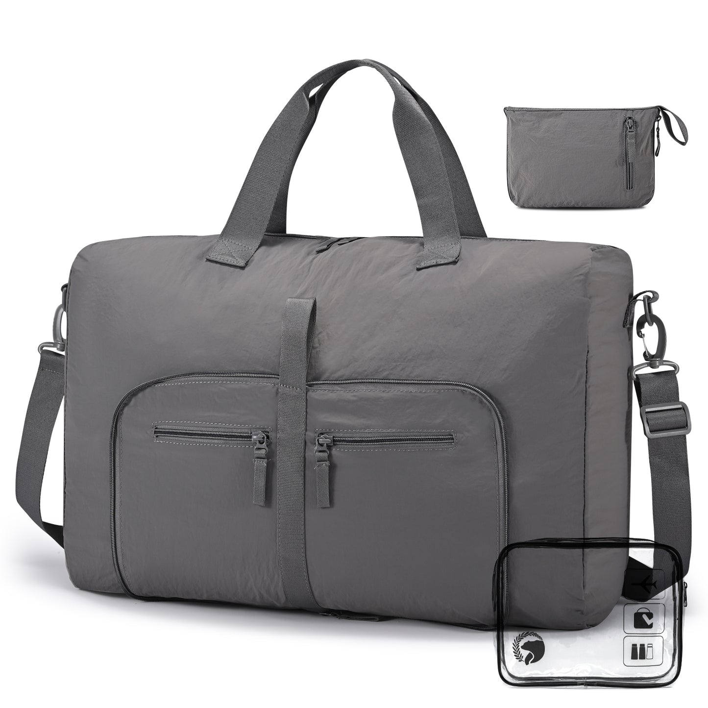 Lightweight Ryanair Carry on Bag 55x40x20 cm Personal Item Bag for Airlines, 45L Foldable Travel Duffel Bag for Women Men, Waterproof Weekender Overnight Hospital Bags for Labor and Delivery