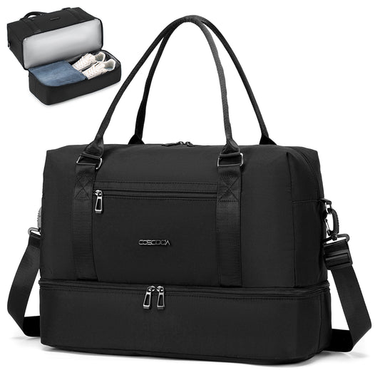 18x14x8 For Spirit Airlines Personal Item Bag Underseat with Shoe Compartment,Carry On Weekender Overnight Tote Bag
