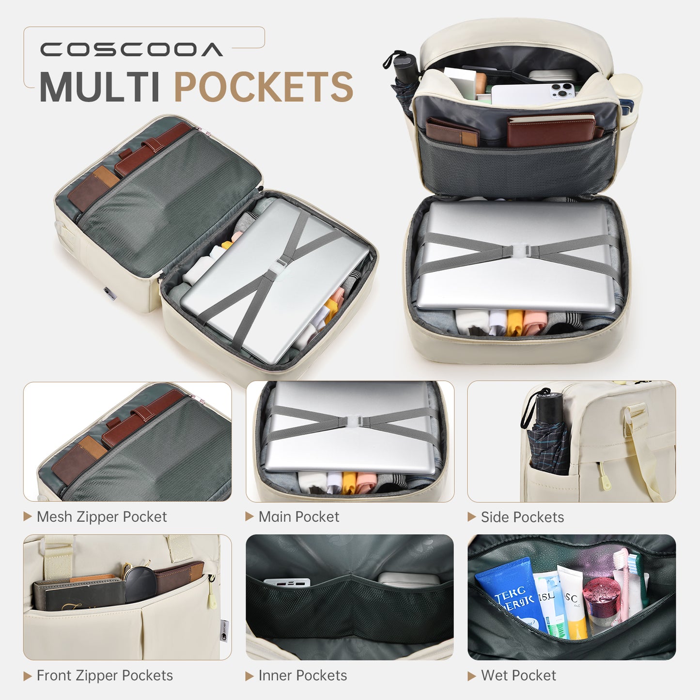 40x30x15 cm Personal Item Travel Bag,Expandable 40x30x25cm Carry on Duffel Bag,Flight Approved Underseat Weekender Overnight Bag with Wet Pocket