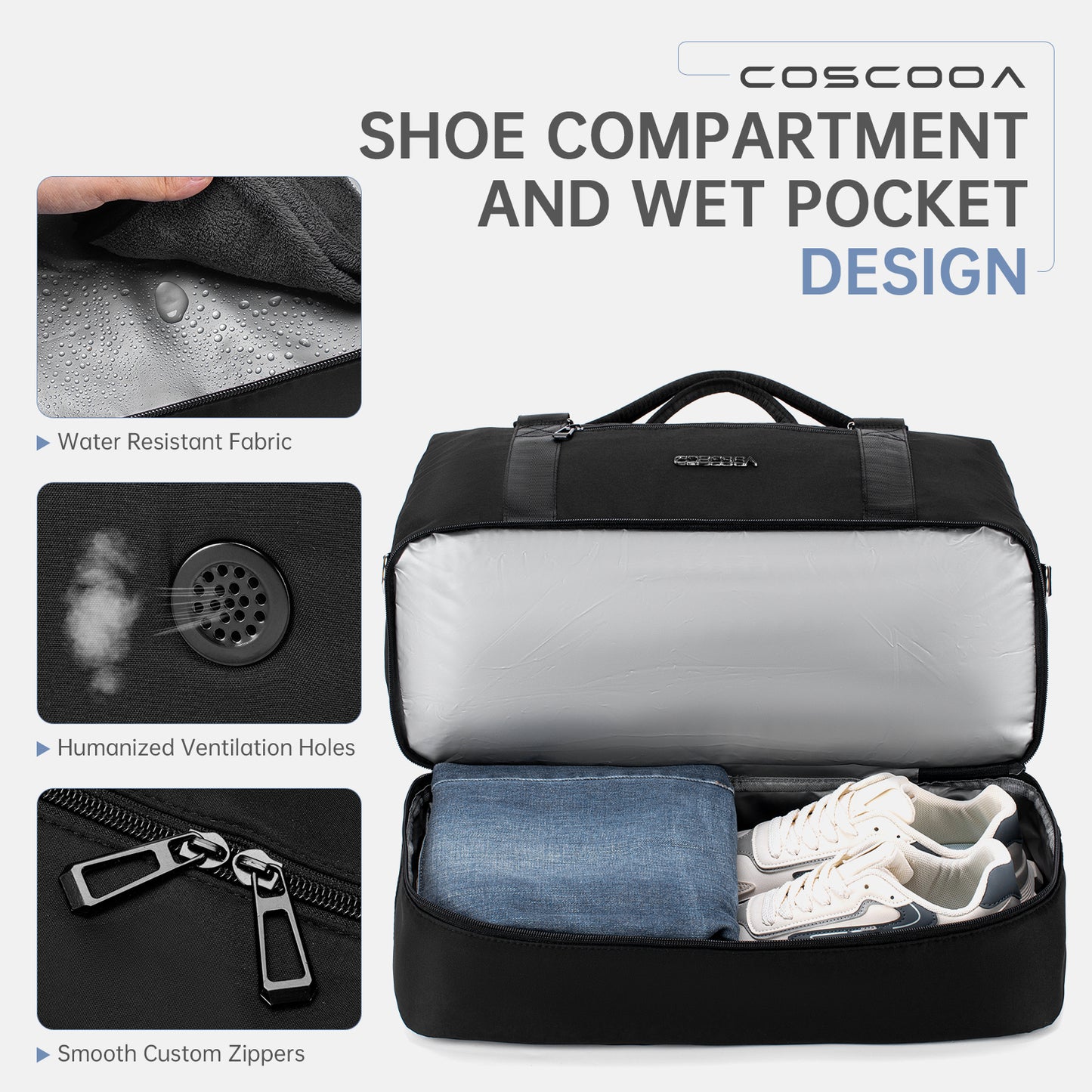 18x14x8 For Spirit Airlines Personal Item Bag Underseat with Shoe Compartment,Carry On Weekender Overnight Tote Bag