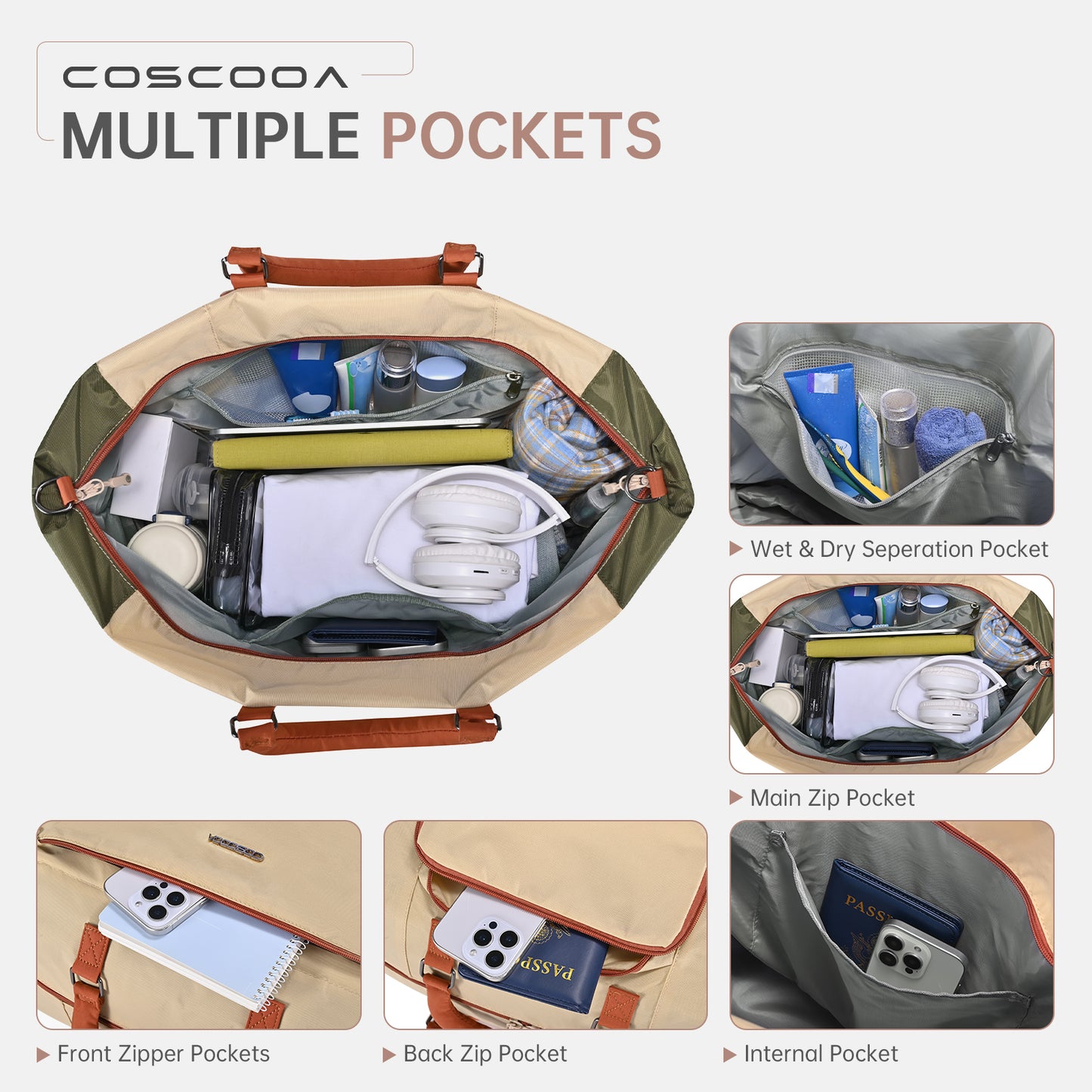 18x14x8 Spirit Airlines Personal Item Bag Carry on Duffel Bag Weekender Travel Totes Bag with Wet Pocket Compartment for Sports,Gym,Overnight and Short Trip