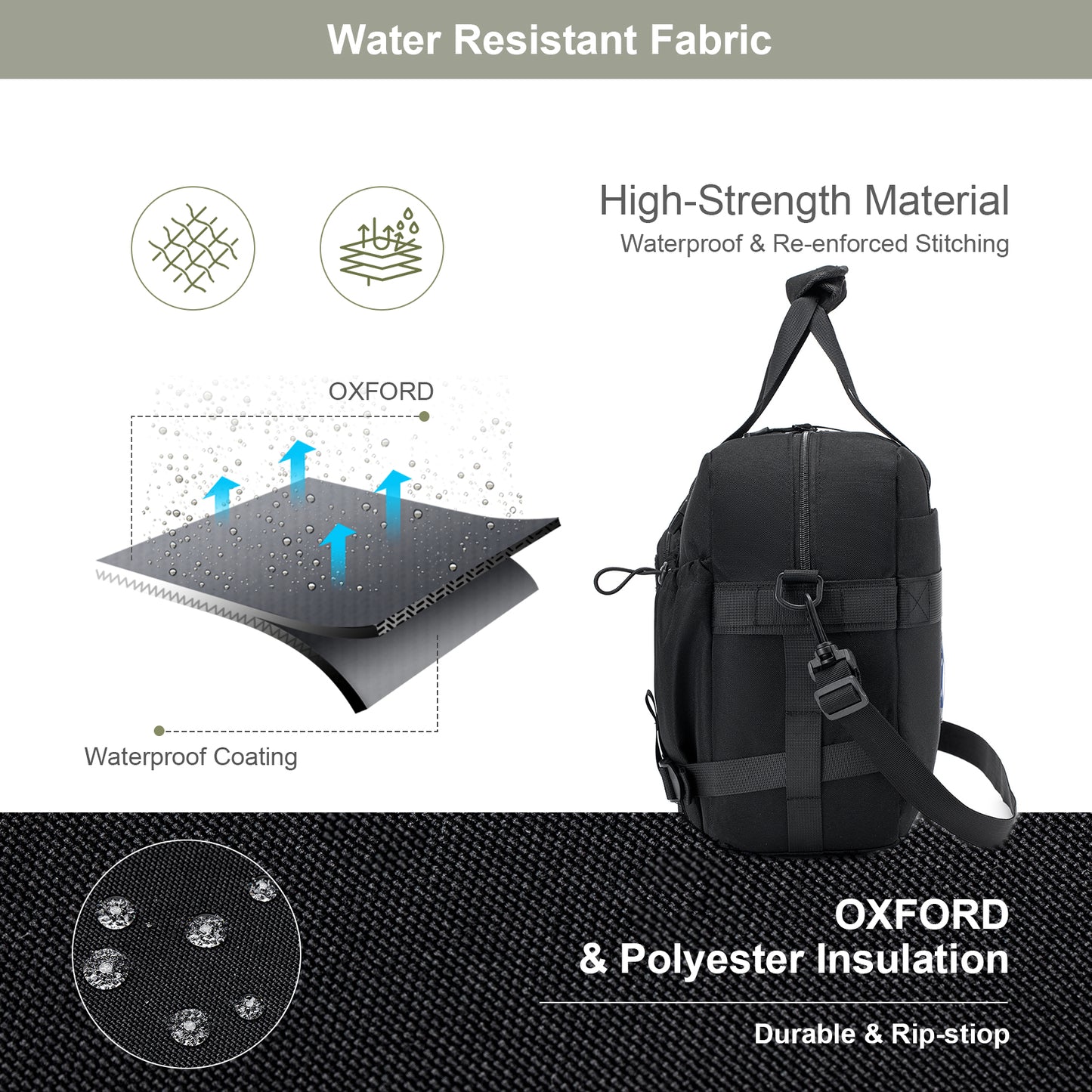 40x30x15cm / 16x12x6 inch Carry On Travel Duffle Bag  Personal item Bag for Airplane,Under Seat 15.6 inch Laptop Bag Black