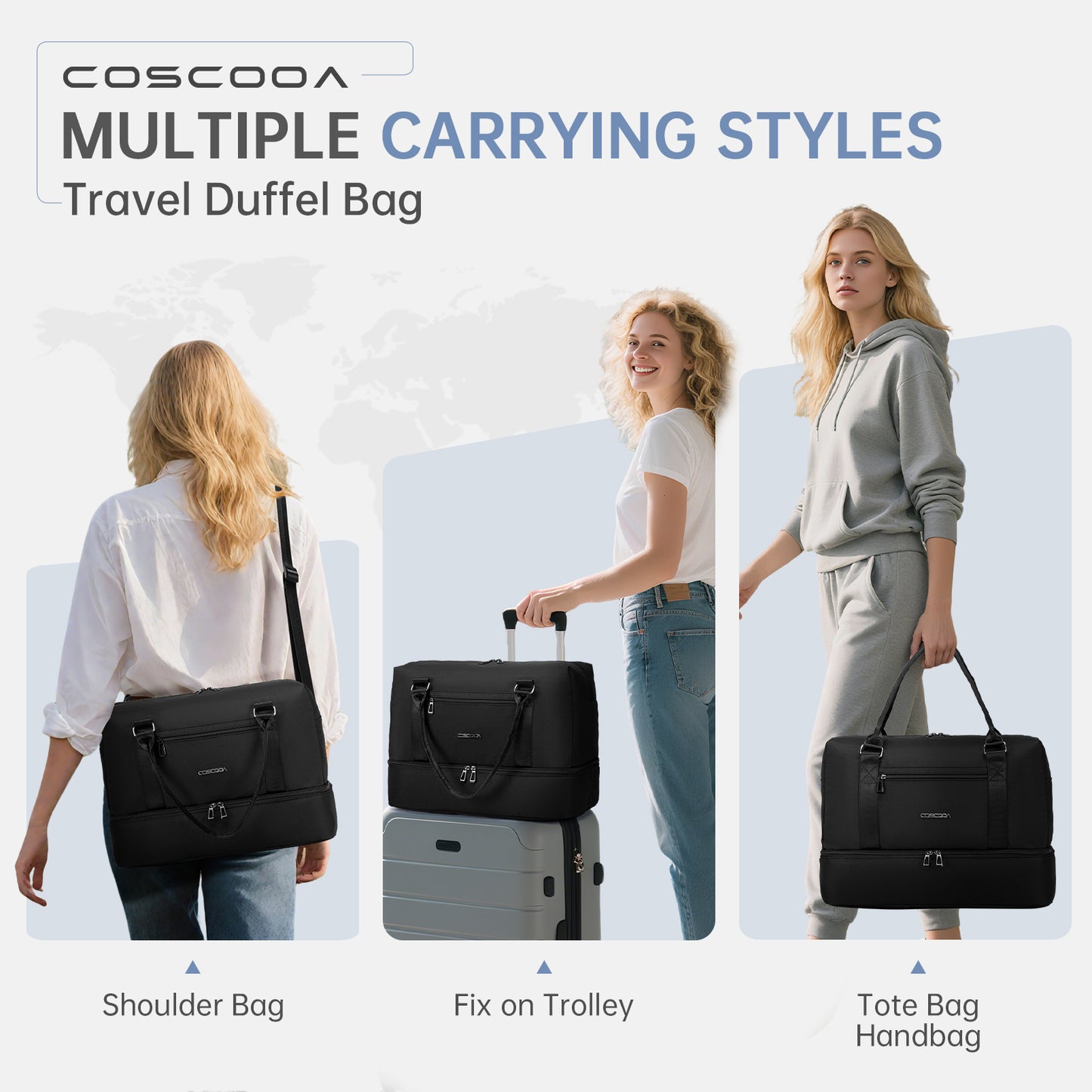 18x14x8 For Spirit Airlines Personal Item Bag Underseat with Shoe Compartment,Carry On Weekender Overnight Tote Bag
