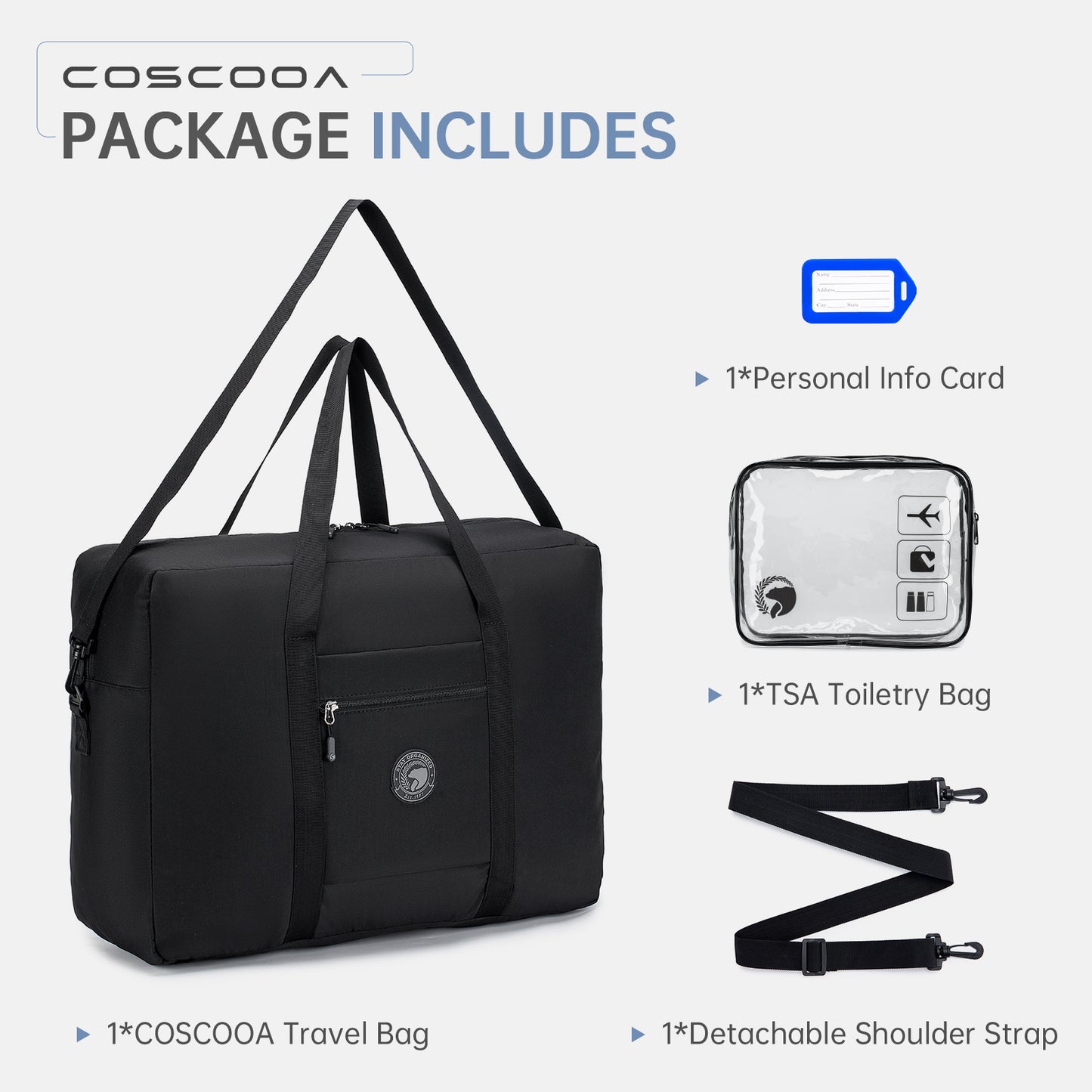55x40x20 cm Lightweight Ryanair Carry on Bag Personal Item Bag for Airlines,24x16x10 Carry on Luggage,45L Foldable Travel Duffel Bag for Women Men,Waterproof Weekender Overnight Hospital Bags