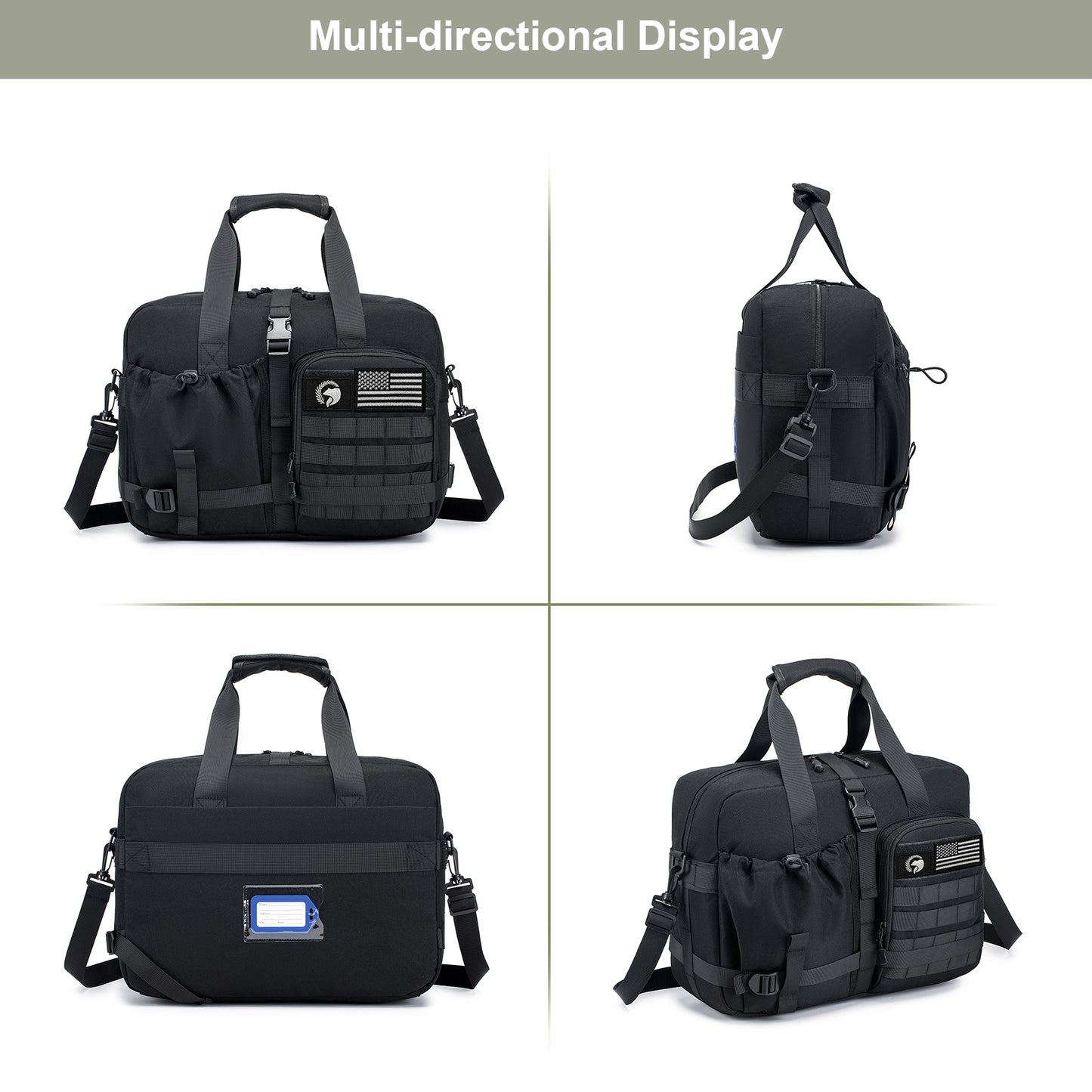40x30x15cm / 16x12x6 inch Carry On Travel Duffle Bag  Personal item Bag for Airplane,Under Seat 15.6 inch Laptop Bag Black